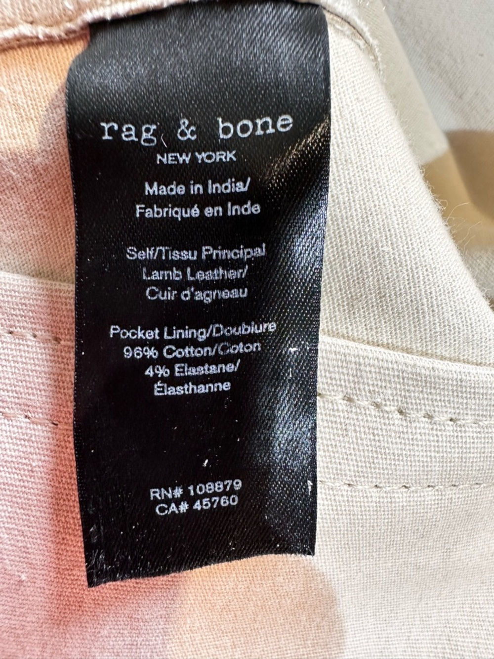 Rag & Bone Debbie Leather Jacket XS | Stone Beige Lamb Leather | NWT - Picture 4 of 11